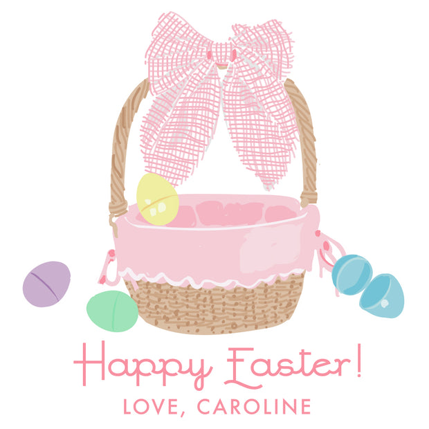Easter Basket Pink Bow Calling Card
