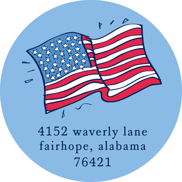 American Flag Return Sticker