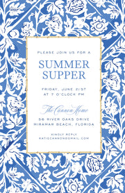 Blue Floral Invitation