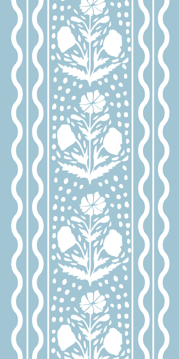 Blue Scallop Flower Gift Tag