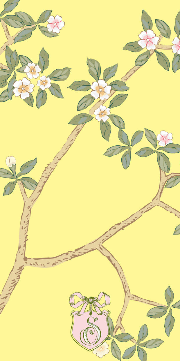 Chinoiserie Branch - Yellow Gift Tag