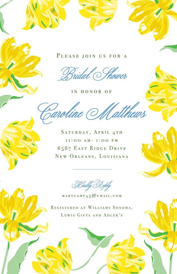 Yellow Tulips Invitation