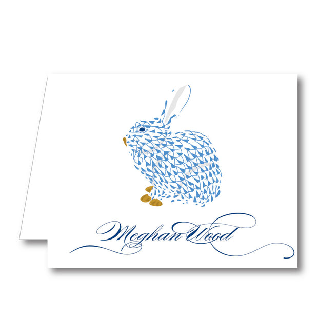 Blue Bunny Folded Notecard