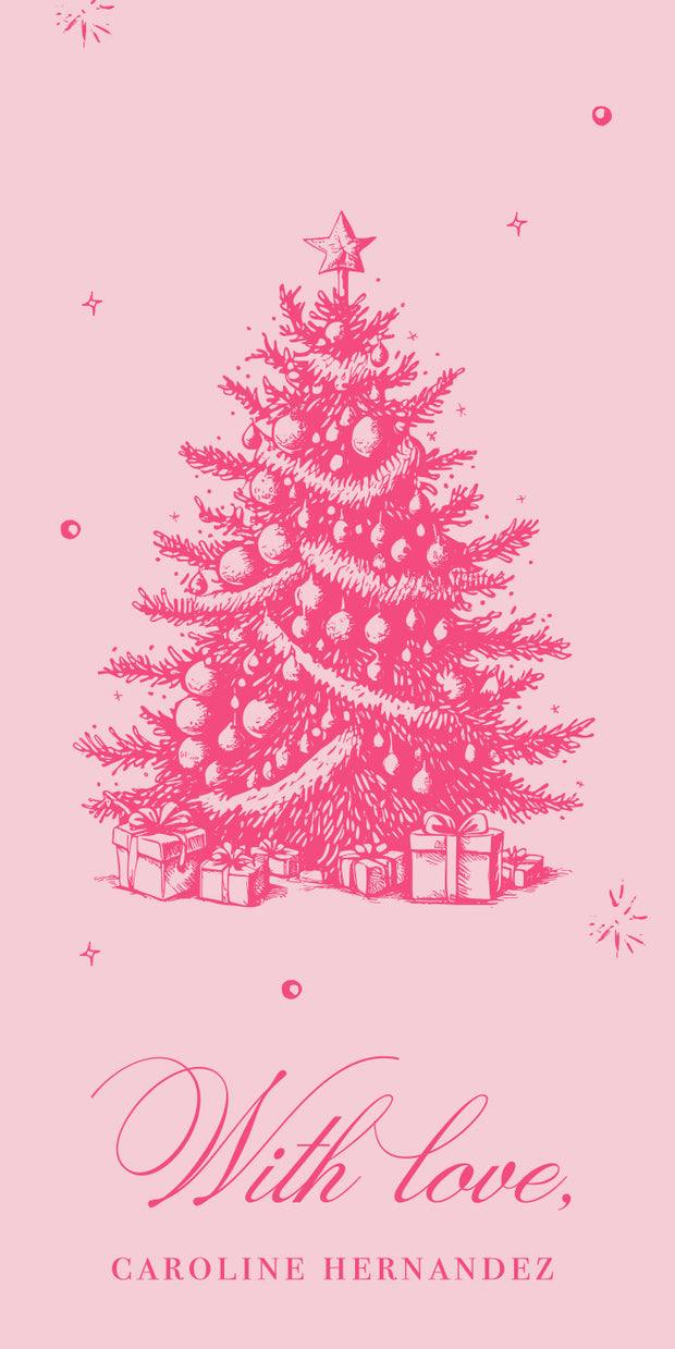 All is Bright Pink Gift Tag