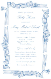 Blue Stripe Ribbon Invitation