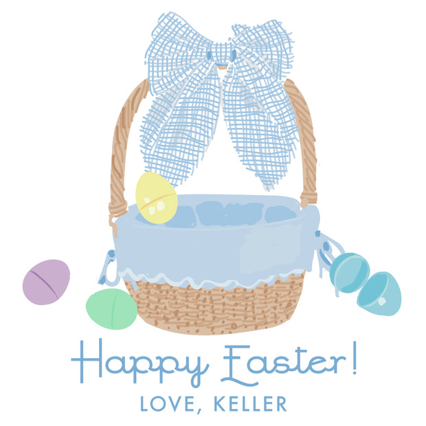 Easter Basket Blue Bow Calling Card