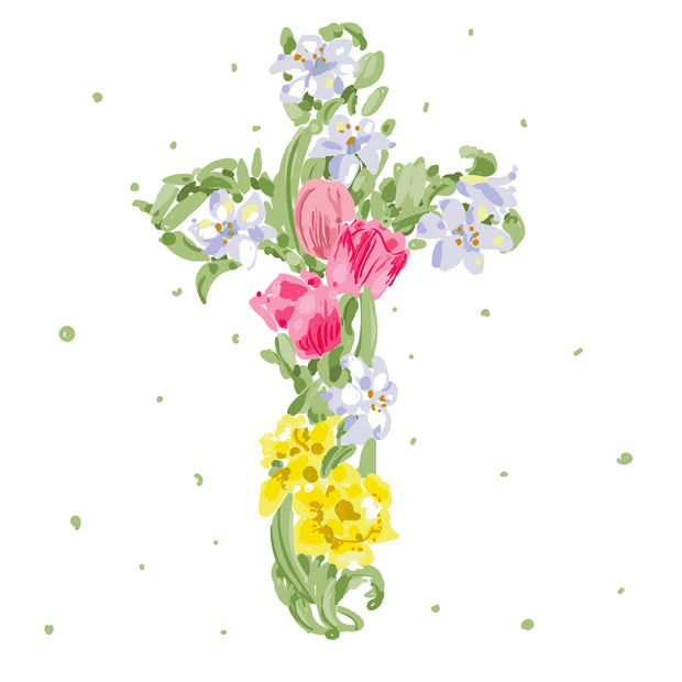 Floral Cross Calling Card