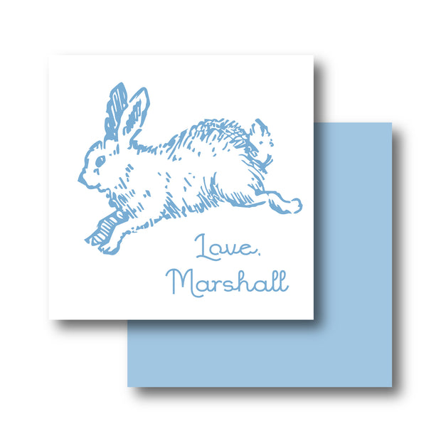 Vintage Blue Bunny Calling Card