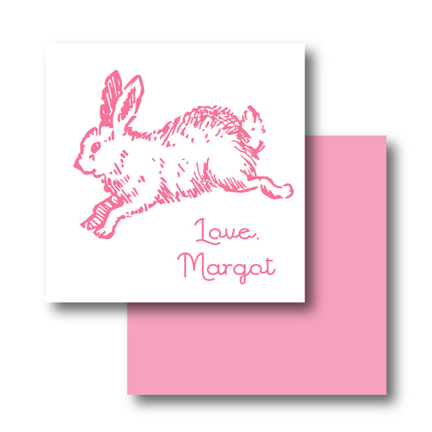 Vintage Pink Bunny Calling Card
