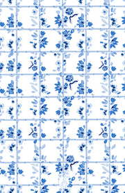 Bespoke Blue Trellis - Portrait Christmas Card