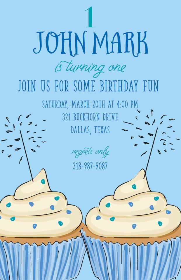 Birthday Fun - Blue Invitation