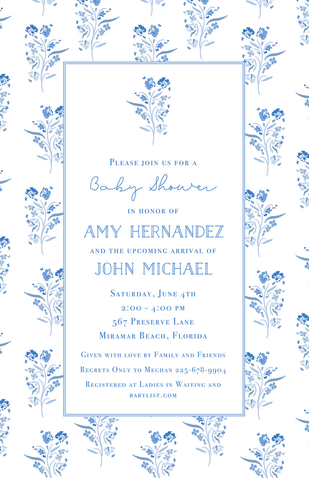 Bitsy Blue Invitation - Portrait