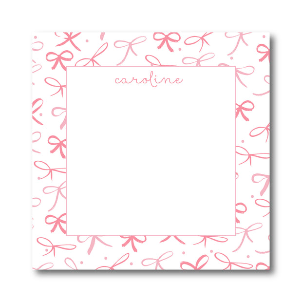 Bitty Bows Pink Border Notepad