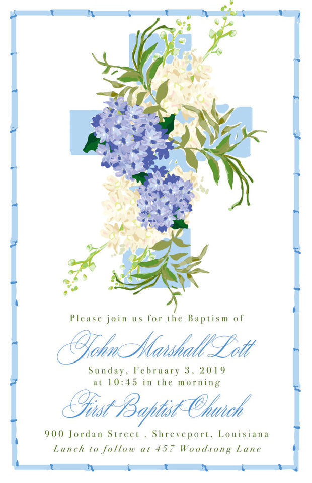 Blue Baptism Invitation