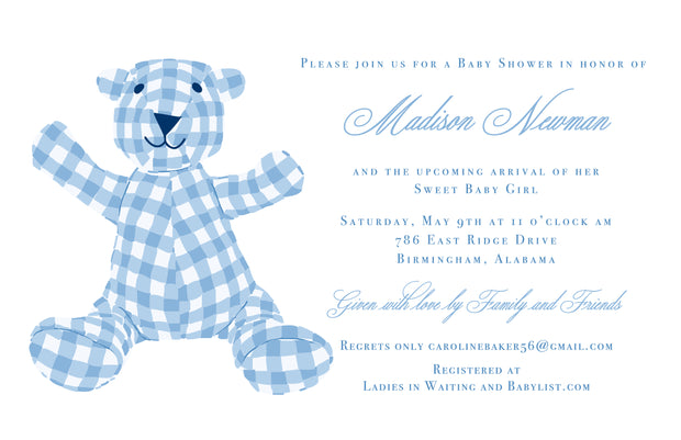 Blue Bear Invitation