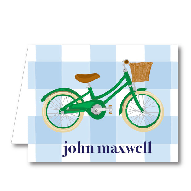 Blue Bike Folded Notecard