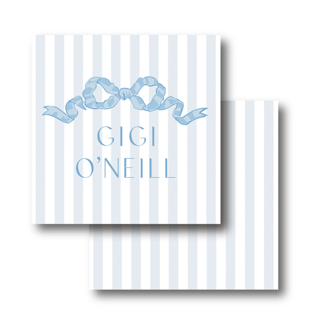 Blue Chintz Bow Calling Card