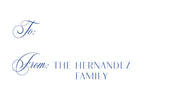 Blue Christmas Toile - Horizontal Gift Tag