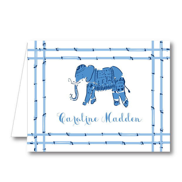 Blue Elephant Folded Notecard