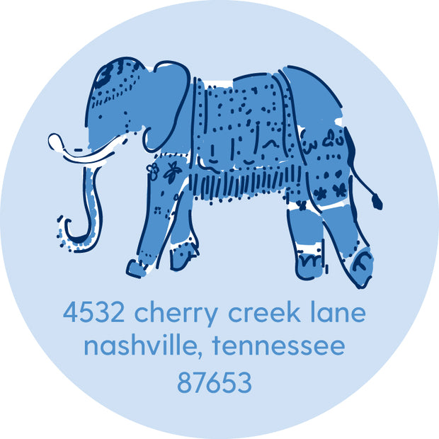 Blue Elephant Return Sticker