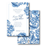 Blue Floral Block Invitation