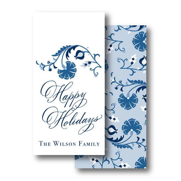 Blue Scallop Floral Gift Tag