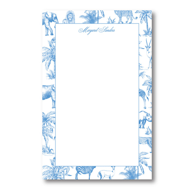 Blue Safari Toile Notepad