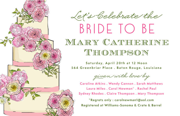 Bridal Cake Invitation