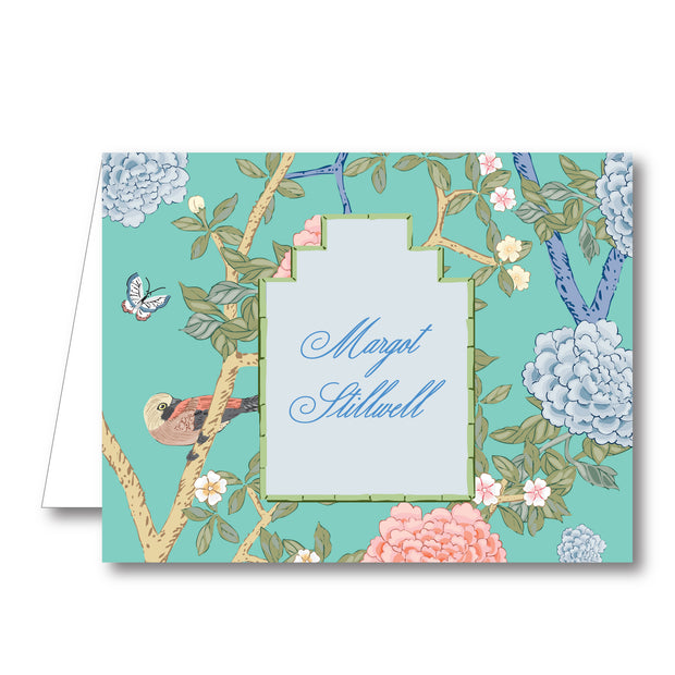 Chinoiserie Blooms Folded Notecard