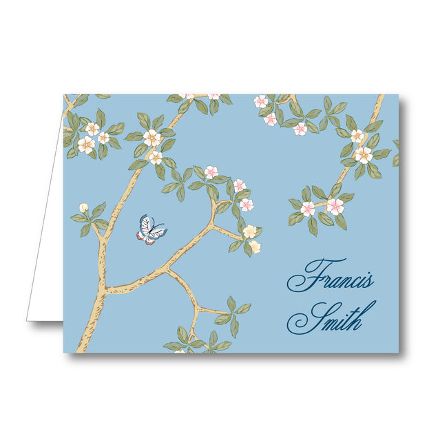 Chinoiserie Branch - Blue Folded Notecard