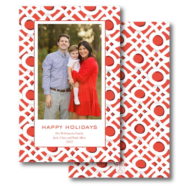 Christmas Chintz Border - Portrait Christmas Card