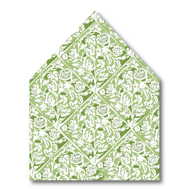 Christmas Green Floral Envelope Liner