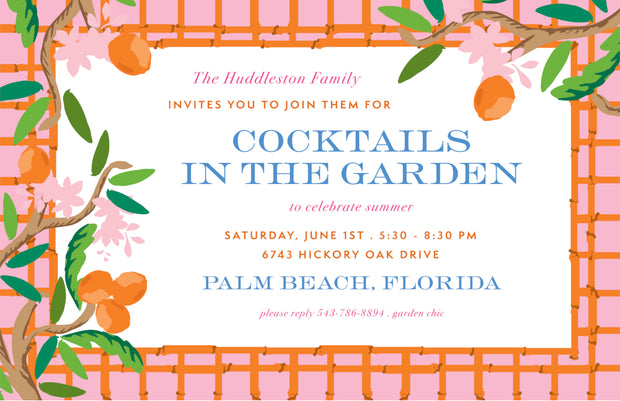 Citrus Garden Border Invitation