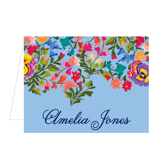 Colorful Flowers Folded Notecard