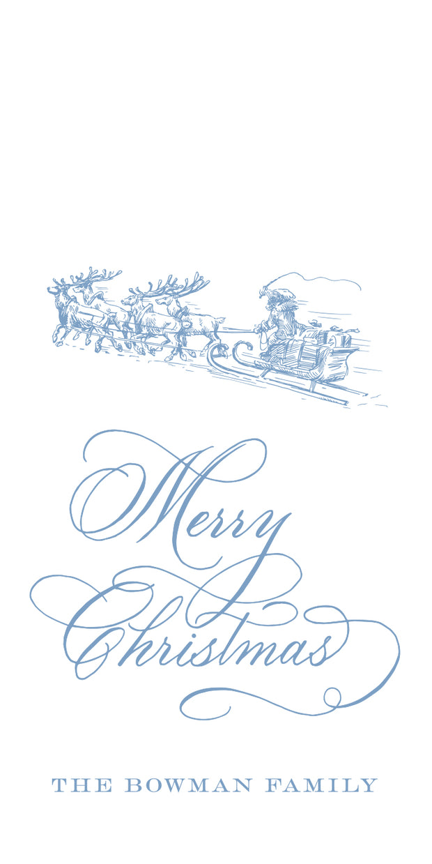 French Blue Christmas Toile Gift Tag