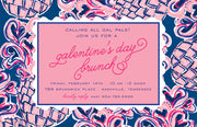 Galentine's Day Pink Check Invitation