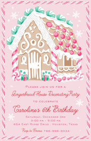Gingerbread Party Portrait Invitation