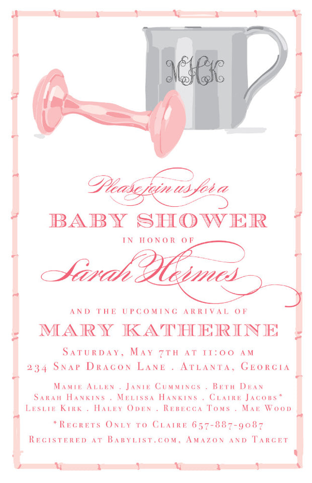 Pink Silver Cup Invitation