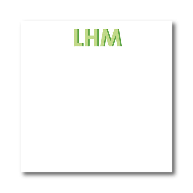 Green Block Letters Notepad