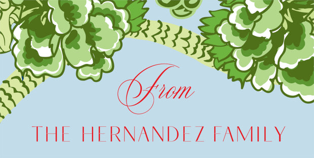 Green Chinoiserie - Horizontal Gift Tag