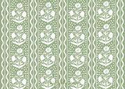 Green Scallop Flower Stationery
