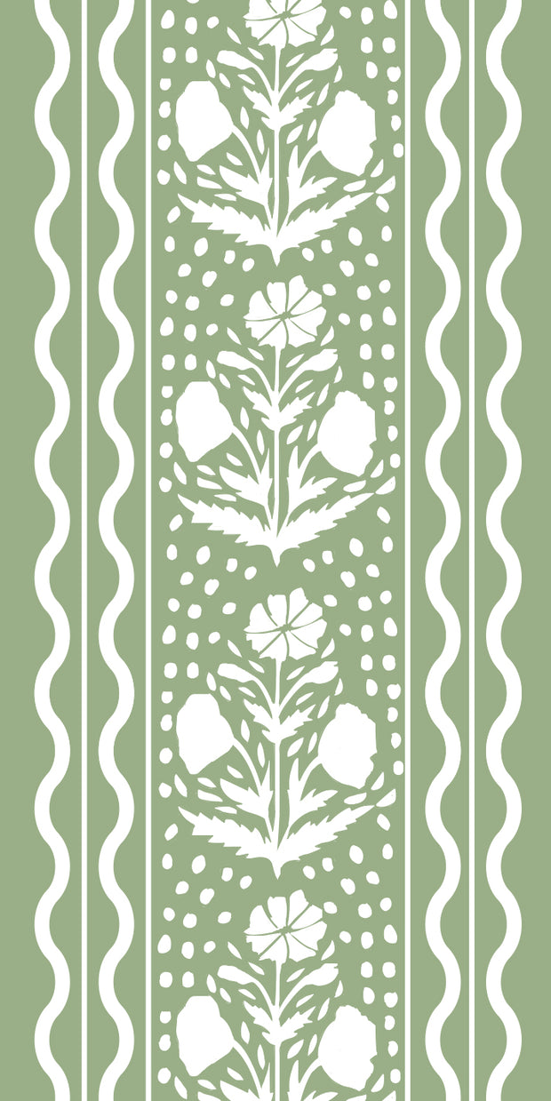 Green Scallop Flower Gift Tag