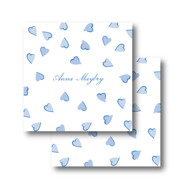Happy Hearts Blue Calling Card