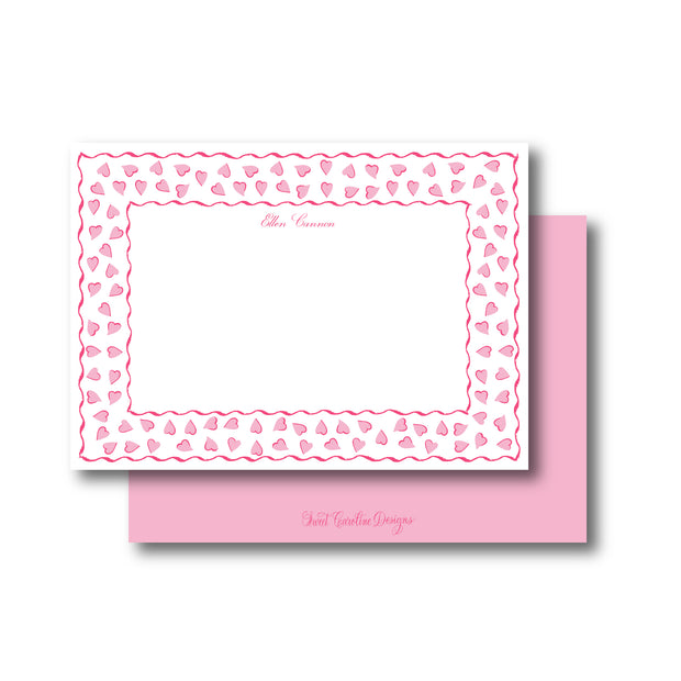 Happy Hearts Pink Stationery