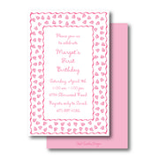 Happy Hearts Pink Invitation - Portrait