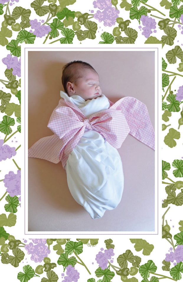 Lavender Geranium Birth Announcement