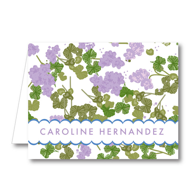 Lavender Geranium Folded Notecard