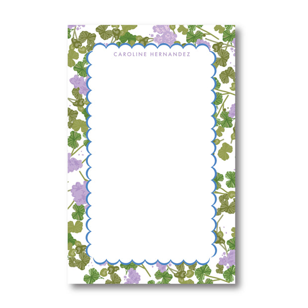 Lavender Geranium Notepad