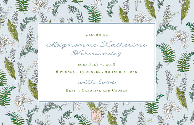 Lily of the Valley Birth Announcement