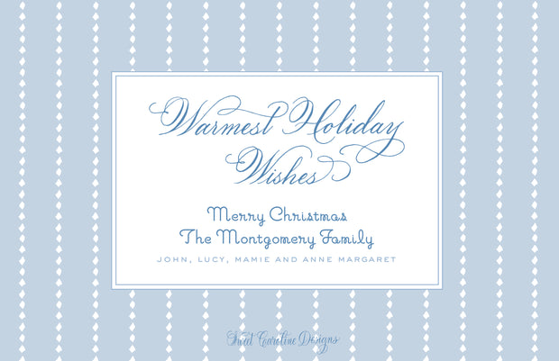 Mittens Blue - Landscape Christmas Card